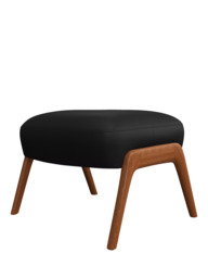 John Lewis Hendricks Leather Footstool, Dark Leg - thumbnail 4