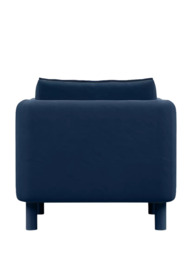 Cozmo Cozy Armchair, Blue Velvet Blue Piping - thumbnail 5