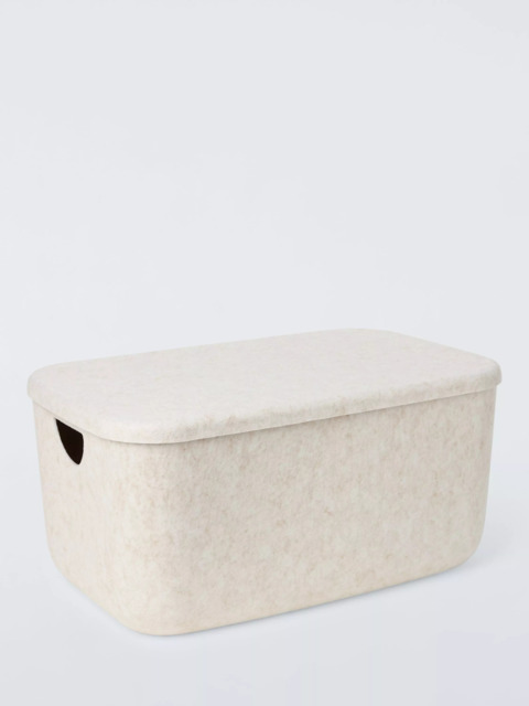 John Lewis Lidded Felt Storage Box, Ecru - image 1