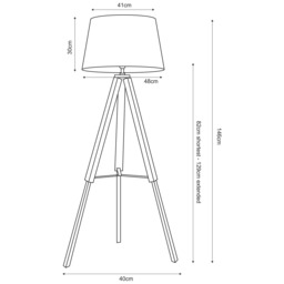 John Lewis Jacques Tripod Floor Lamp - thumbnail 6