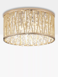John Lewis Emilia Crystal Drum Flush Ceiling Light - thumbnail 1