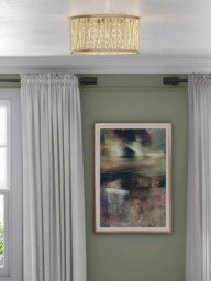 John Lewis Emilia Crystal Drum Flush Ceiling Light - thumbnail 2