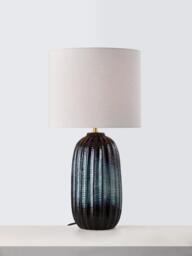 John Lewis Strata Ceramic Table Lamp, Blue