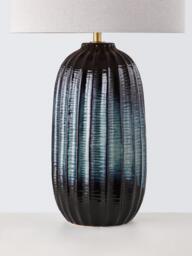 John Lewis Strata Ceramic Table Lamp, Blue - thumbnail 4