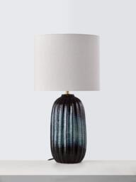 John Lewis Strata Ceramic Table Lamp, Blue - thumbnail 2