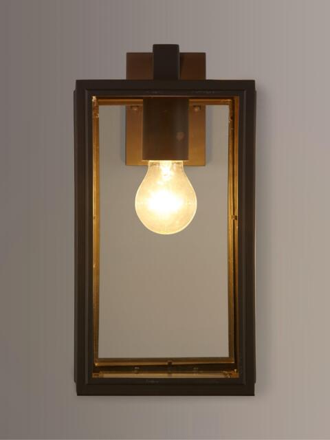 John Lewis Louvre Outdoor Glass Lantern, Coffee - image 1