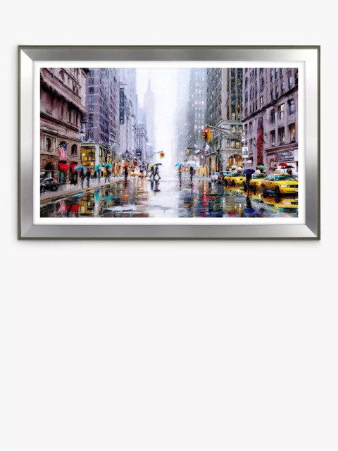John Lewis Richard Macneil 'Rainfall on Fifth Avenue New York' Framed Print & Mount, 72 x 112cm, Multi - image 1