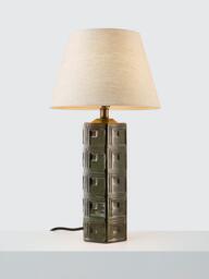 John Lewis Hex Ceramic Table Lamp Base, Green - thumbnail 3