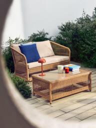 John Lewis Harbour Weave Rectangular Garden Coffee Table, 99cm, Natural - thumbnail 2