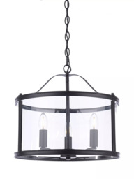 Laura Ashley Harrington 3 Arm Pendant Ceiling Light, Black - thumbnail 4