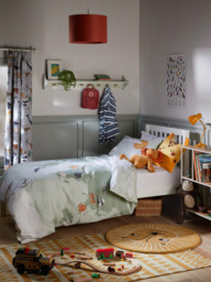 John Lewis World Map Print Pencil Pleat Blackout Children's Curtains, Multi - thumbnail 6