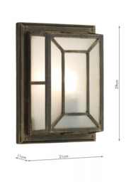 Där Trent Outdoor Wall Light, Black/Gold - thumbnail 4