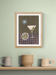 EAST END PRINTS Jazmine Joye 'Extra Dirty Martini' Framed Print, 43.4 x 33.4cm, Oak Frame - thumbnail 2