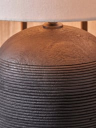 Pacific Nelu Grey Wooden Table Lamp - thumbnail 5