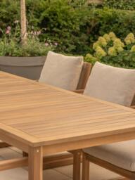 KETTLER Lando 6-Seater Rectangular Casual Garden Dining Table & Chairs Set, FSC-Certified (Acacia Wood), Natural - thumbnail 5