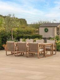 KETTLER Lando 6-Seater Rectangular Casual Garden Dining Table & Chairs Set, FSC-Certified (Acacia Wood), Natural - thumbnail 2