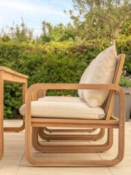 KETTLER Lando 6-Seater Rectangular Casual Garden Dining Table & Chairs Set, FSC-Certified (Acacia Wood), Natural - thumbnail 3
