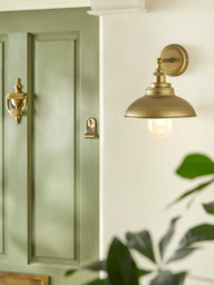 John Lewis Baldwin Wide Outdoor Wall Light, Dark Antique Brass - thumbnail 2