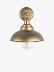 John Lewis Baldwin Wide Outdoor Wall Light, Dark Antique Brass - thumbnail 3