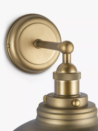 John Lewis Baldwin Wide Outdoor Wall Light, Dark Antique Brass - thumbnail 4