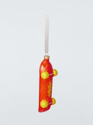 John Lewis The Enthusiast Gnarley Skateboard Christmas Tree Bauble, Red - thumbnail 3