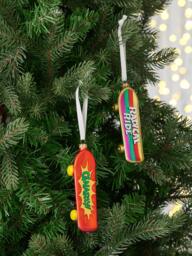 John Lewis The Enthusiast Gnarley Skateboard Christmas Tree Bauble, Red - thumbnail 4