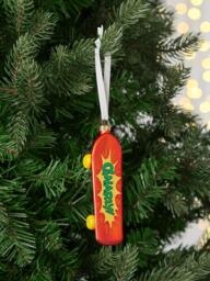 John Lewis The Enthusiast Gnarley Skateboard Christmas Tree Bauble, Red - thumbnail 2