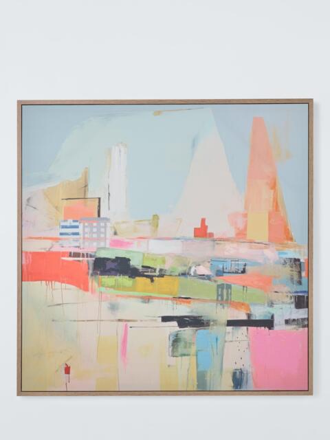 John Lewis Irena Orlov 'Vibrant Abstract City' Embellished Framed Canvas Print, 82.8 x 82.8cm, Multi - image 1