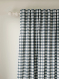 John Lewis Gingham Check Weave Pair Lined Hidden Tab Top Curtains - thumbnail 1