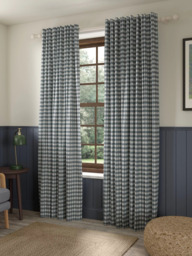 John Lewis Gingham Check Weave Pair Lined Hidden Tab Top Curtains - thumbnail 4