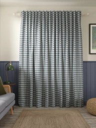 John Lewis Gingham Check Weave Pair Lined Hidden Tab Top Curtains - thumbnail 5