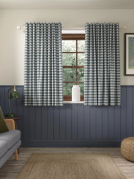 John Lewis Gingham Check Weave Pair Lined Hidden Tab Top Curtains - thumbnail 6