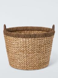 John Lewis Contrast Rim Log Basket, Natural Brown - thumbnail 2