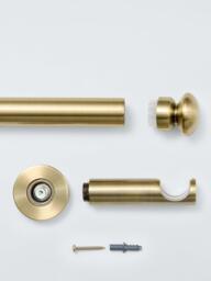 John Lewis Fixed Eyelet Metal Curtain Pole Kit with Small Cap Finial, Dia.28mm - thumbnail 3