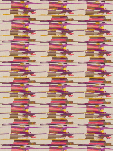 Harlequin Zeal Made to Measure Curtains or Roman Blind, Coral/Gold/Amethyst - image 1