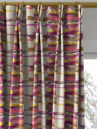 Harlequin Zeal Made to Measure Curtains or Roman Blind, Coral/Gold/Amethyst - thumbnail 4