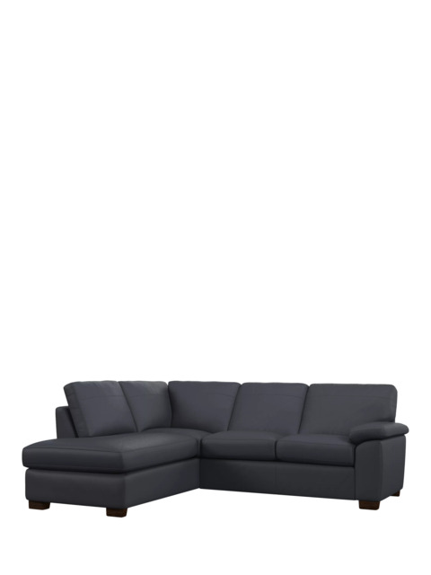 John Lewis Camden LHF Leather Corner Sofa, Dark Leg - image 1