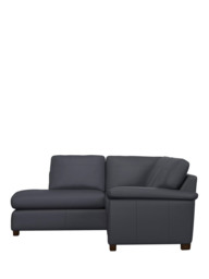 John Lewis Camden LHF Leather Corner Sofa, Dark Leg - thumbnail 3