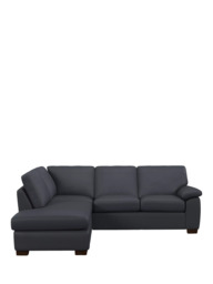 John Lewis Camden LHF Leather Corner Sofa, Dark Leg - thumbnail 5