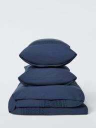 John Lewis Zia Stonewash Cotton Percale Duvet Cover Set - thumbnail 5