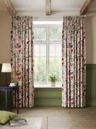 John Lewis Fruit Tree Print Pencil Pleat Pair Blackout Lined Curtains, Multi - thumbnail 2