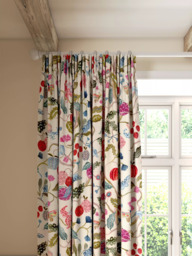 John Lewis Fruit Tree Print Pencil Pleat Pair Blackout Lined Curtains, Multi - thumbnail 1