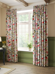 John Lewis Fruit Tree Print Pencil Pleat Pair Blackout Lined Curtains, Multi - thumbnail 3