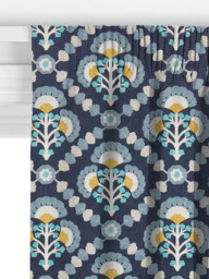 John Lewis Floral Trellis Made to Measure Curtains or Roman Blind, Navy - thumbnail 3