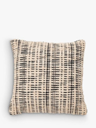 nkuku Mika Recycled Square Cushion Cover, Natural / Black