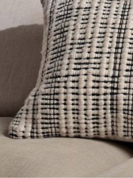 nkuku Mika Recycled Square Cushion Cover, Natural / Black - thumbnail 3