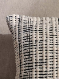 nkuku Mika Recycled Square Cushion Cover, Natural / Black - thumbnail 4