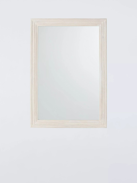 John Lewis Hand-Carved Coastal Wood Frame Rectangular Wall Mirror, 100 x 70cm, White Wash - image 1