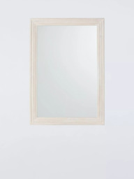 John Lewis Hand-Carved Coastal Wood Frame Rectangular Wall Mirror, 100 x 70cm, White Wash - thumbnail 1