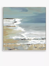 John Lewis Valeria Mravyan 'East Coast I' Framed Canvas Print, 106 x 106cm, Blue/Multi - thumbnail 1